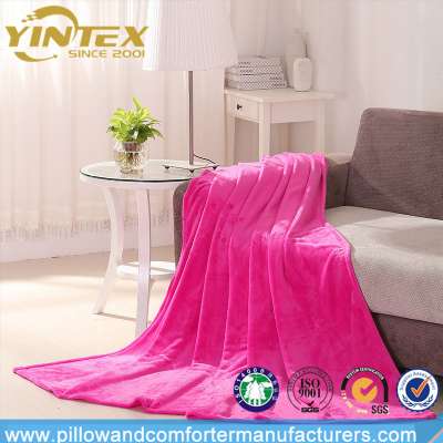 Wholesale premium quality sofa throw 100% polyester coral fleece blanket